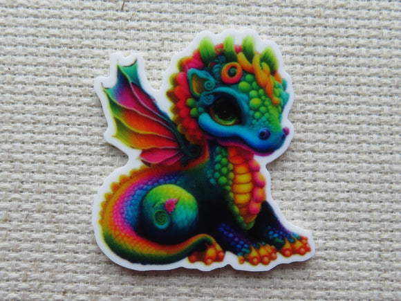 First view of Rainbow Green Dragon Needle Minder.