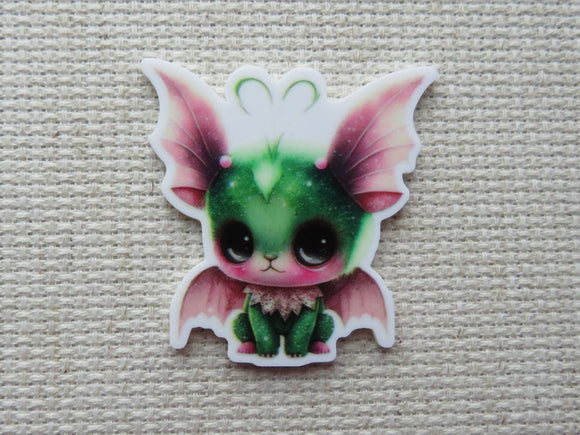 First view of Green and Pink Dragon Needle Minder.