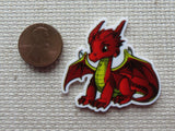 Second view of Beautiful Red Dragon Needle Minder.