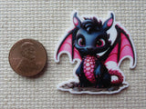 Second view of Black and Pink Dragon Needle Minder.