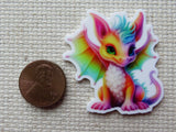 Second view of Rainbow Colored Dragon Needle Minder.
