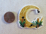 Second view of Yellow Crescent Moon Needle Minder.