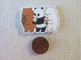 Second view of three bears eating ice cream minder.