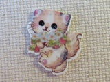 First view of Tabby Cat Bringing Flowers Needle Minder.