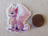 Second view of White and Peach Colored Dragon Needle Minder.