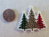 Second view of Buffalo Plaid and Animal Print Christmas Trees Needle Minder.