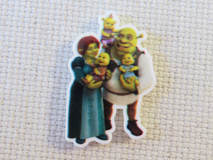 Shrek, Fiona and Babies Needle Minder, Cover Minder, Magnet