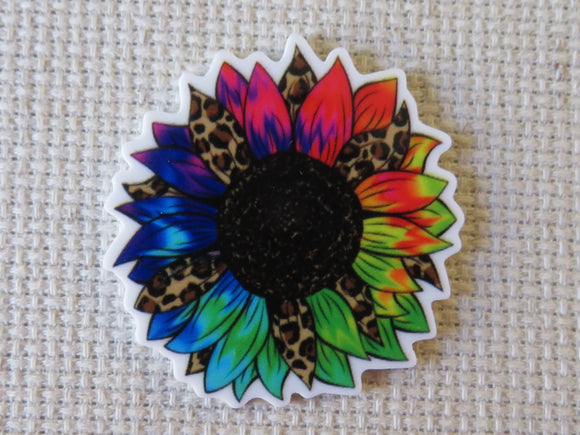 First view of Rainbow Animal Print Sunflower Needle Minder.