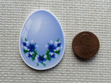 Second view of Blue Decorated Egg Needle Minder.