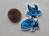 Second view of Teal Blue Dragon Needle Minder.