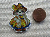 Second view of Yellow Bunny Needle Minder.