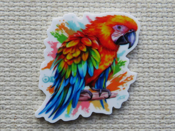 First view of Red Macaw Needle Minder.