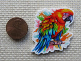 Second view of Red Macaw Needle Minder.