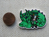 Second view of Green Cow Dragon Needle Minder.