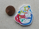 Second view of Stary Teacup Needle Minder.