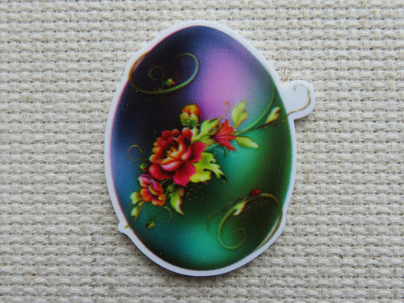 First view of Beautiful Floral Decorated Egg Needle Minder.