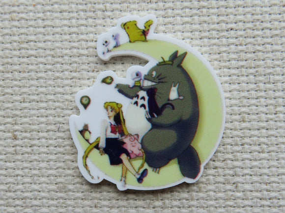First view of Sailor and Totoro in a Moon Needle Minder.