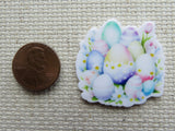Second view of Pastel Easter Eggs Needle Minder.