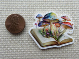 Second view of Mushrooms Exploding from a Book Needle Minder.