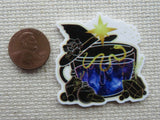 Second view of Witch Teacup Needle Minder.