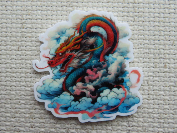 First view of Red Dragon Resting on a Cloud Needle Minder