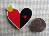 Second view of Queen of Hearts Heart Needle Minder.