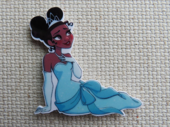 First view of Lounging Tiana in Mickey Ears Needle Minder.