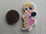 Second view of Small Rapunzel with her Frying Pan Needle Minder.