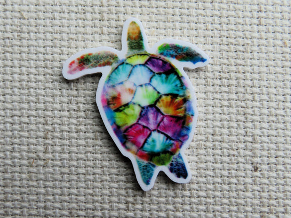 First view of Stained Glass Looking Turtle Needle Minder.
