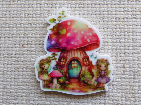 First view of Pink Mushroom House Needle Minder.