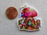 Second view of Pink Mushroom House Needle Minder.