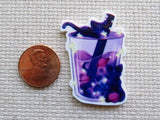 Second view of Blue Cat Solar System Boba Drink Needle Minder.