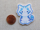 Second view of White Tiger Cat Needle Minder.