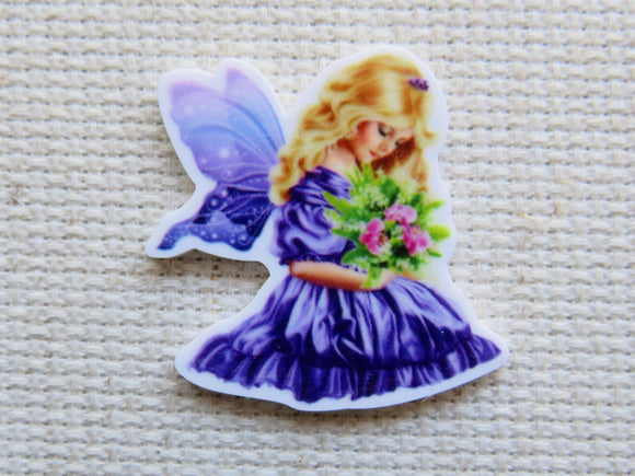 First view of Purple Sitting Fairy Needle Minder.