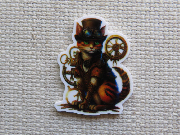 First view of Steampunk Cat Needle Minder.