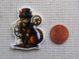 Second view of Steampunk Cat Needle Minder.