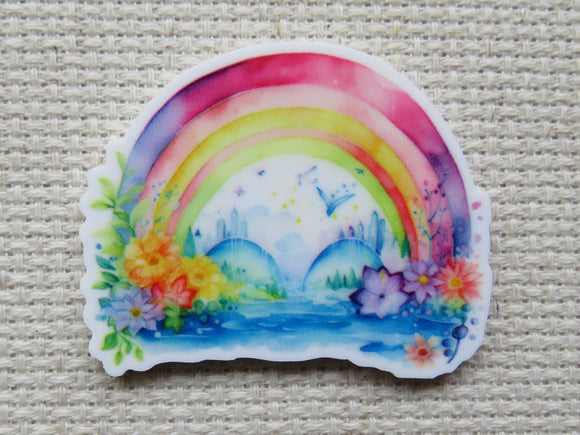 First view of Everything is Rainbows and Sunshine Needle Minder.