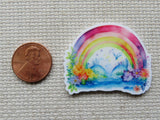 Second view of Everything is Rainbows and Sunshine Needle Minder.