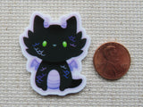 Second view of Black Dragon Kitty Needle Minder.