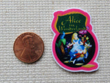 Second view of Alice and Friends Discovering Wonderland Needle Minder.