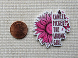 Second view of Cute as a Button Piglet Needle Minder.