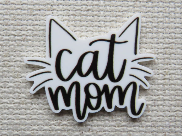 First view of the words cat mom with ears and whiskers minder.