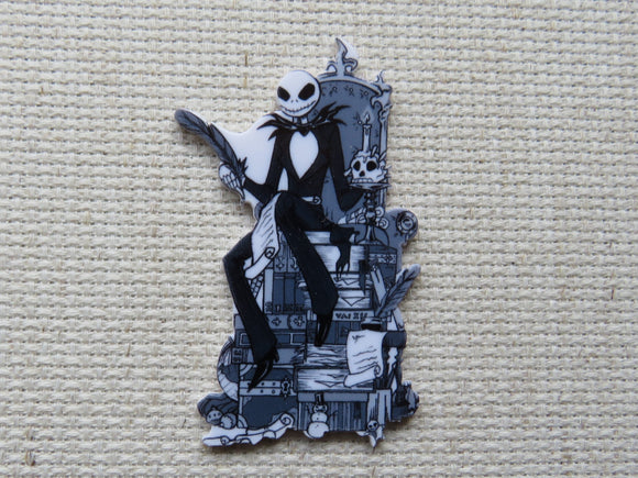 First view of Jack on his Throne Needle Minder.