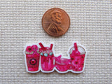 Second view of Breast Cancer Awareness Drinks Needle Minder.