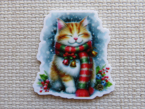 First view of Smiling Christmas Cat Needle Minder.