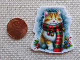 Second view of Smiling Christmas Cat Needle Minder.