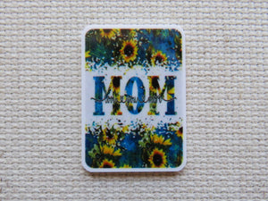 First view of Love you mom on a blue background with sunflowers minder.