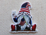 First view of Sitting Patriotic Gnome Needle Minder.