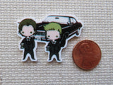 Second view of Demon Hunters in Front of a Car Needle Minder.