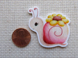 Second view of Snail with a Yellow Flower Needle Minder.